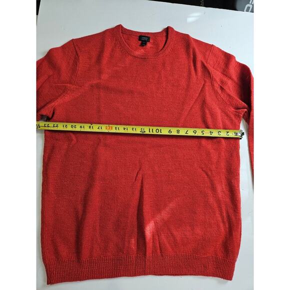 J Crew Sweater Men's Size XL Tall Burnt Orange 100% Lambs Wool Long Sleeve - Picture 5 of 6